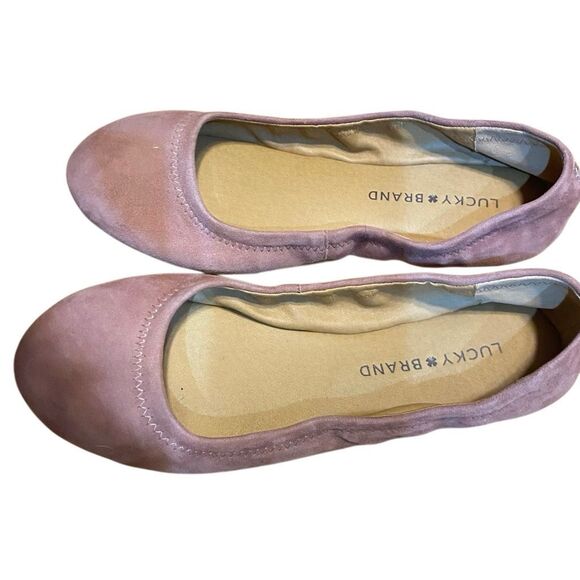Lucky Brand Emmie ballet flat in a mauve or dusty pink suede material 6.5 - Picture 4 of 7